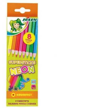 Kid Safe NEON Kleurpotloden Set van Jolly, Pakket van 8