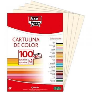 Fixo Paper 11110444 – Paquete de 100 cartulinas A4 marfil 180g