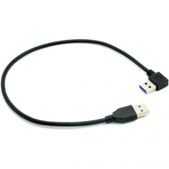 Cablecc 90 Grad USB 3.0 Typ A Stecker auf Gerade Männlich Kabel 40cm