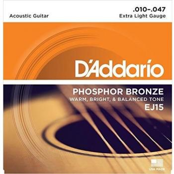 Cuerdas D'Addario EJ15 para guitarra acústica 10-47