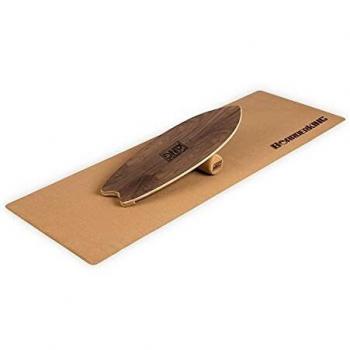 BoarderKING Trickboard Wave – Walnuss‑Holz Balanceboard für Indoor‑Riding