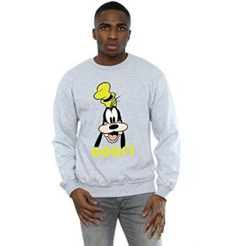 Felpa L Grigio per Uomo Disney con Volto da Stupido