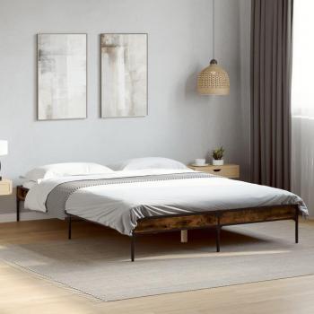 VidaXL Bed Frame Smoked Oak 140x200 cm