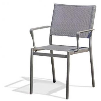 DCB Garden Fauteuil de Jardin Empilable en Aluminium et Textilène – Stockholm