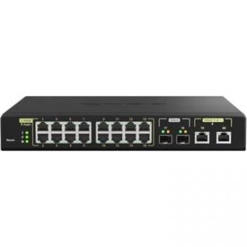 Switch QNAP 16 Porte L2 2,5 GbE PoE+ con Uplink 10G in Nero (QSW‑M5216‑1T)