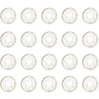 20pcs Glitter Sequin Heart Mushroom Hole Binder Rings