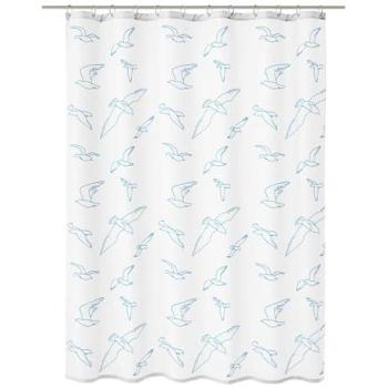 Kleine Wolke Duschvorhang in Weiß – Textil – 180 × 200 cm