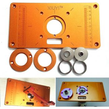 Aluminum Router Table Insert Plate – Bushing Ring, Screw Trim, Flip Function
