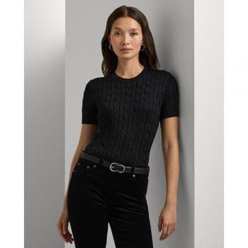 Lauren Ralph Lauren Damen Zopfmuster-Shirt Modell 'EYELAH', Größe L