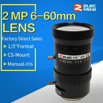 2,0 Megapixel 6-60mm HD Varifokalobjektiv manuelle Iris F1.6 für 720P/960H/1080P/2MP/IP Kamera