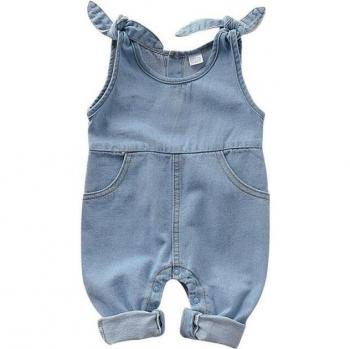 Pudcoco Fast Baby Boy Girl Denim Jumpsuit 0-18M