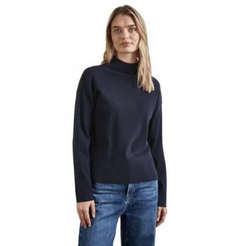 STREET ONE Damen Strickpullover mit hohem Stehkragen