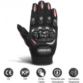 Gants Scooter Yissvic Écran Tactile Noir Taille L