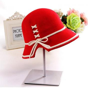 Casual Short Blue Wool Jazz Hat for Women
