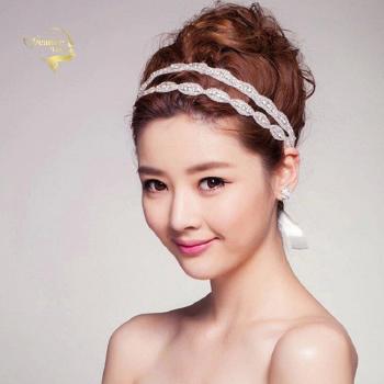Sparkling Ribbon Bridal Headpiece