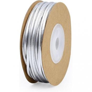 15m Gold/Silver Leather Craft Ribbon 2mm/5mm