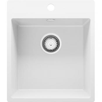 Evier à Encastrer pour Meuble 45 cm en Granit Blanc 43 x 50 cm + Kit de Vidage de Primagran