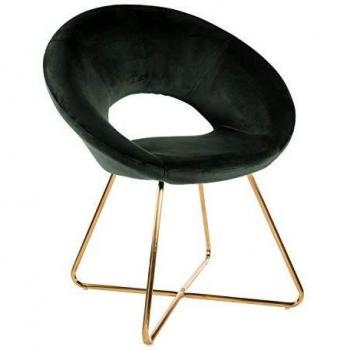 Poltrona Pranzo MONTEMAGGI Comfort Verde Scuro con Gambe Dorate