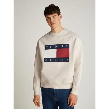Tommy Jeans Herren-Sweatshirt XL “TJM Melange Flag Crew” – Rundhals & Rippbündchen