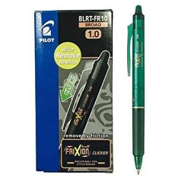 Stylo effaçable Frixion Clicker vert 1 mm, épaisseur 0,6 mm, 12 unités