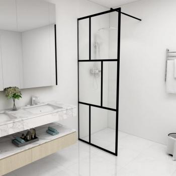 Paroi de douche en verre trempé Noir 80x195 cm