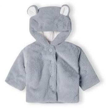 MINOTI Kuscheljacke für Babys (0-18 Monate) in Grau mit Kapuze