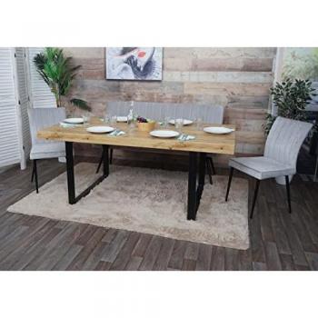 Conjunto HWC-K16: Sillas + Banco para Comedor, Estilo Gris Claro
