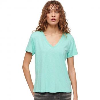 Superdry Fluro Mint Short Sleeve Embroidered V Neck T-shirt female