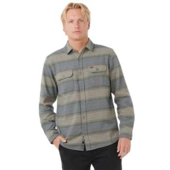 Camicia Rip Curl Line Up Flannel Verde a Maniche Lunghe
