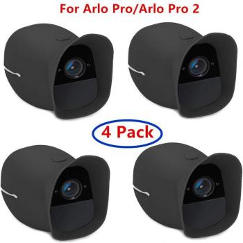 Lot de 4 coques de protection pour caméra de sécurité Arlo Pro/2, Arlo Pro 3, Arlo Go (noir)