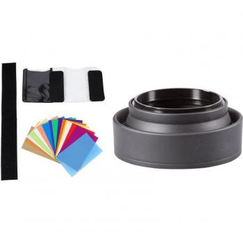 Accessoires photo 13 pièces, comprenant un pare-soleil 52MM 3 en 1 et 12 filtres en gel colorés pour Flash Speedlite