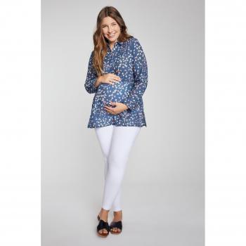 Camicia Bellieva allattamento, Donna, Blu, Taglia: 32/34, Cotone Eco, Ulla Popken