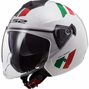 Casco LS2 Twister II OF573, Combo en Blanco, Verde y Rojo