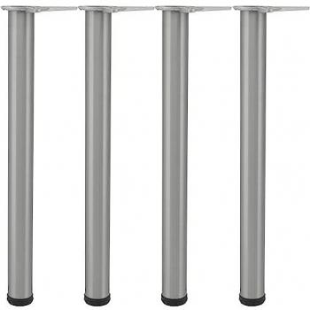 Vasalat Table Legs CAMAR – Metall, verstellbar 690‑720 mm, Ø 60 mm, gebürstet