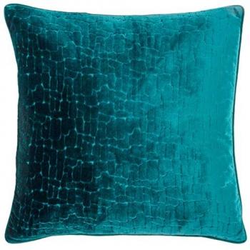 Teal Velvet Piped Cushion Cover by Paoletti
