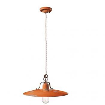E27 Rund‑Keramik‑Lichtquelle 40 cm, Shabby Orange Design