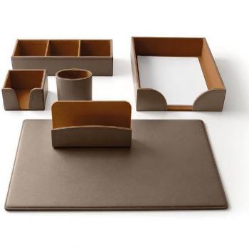 SET SCRIVANIA 6 PEZZI SIMILPELLE RUGATA INTEMPO