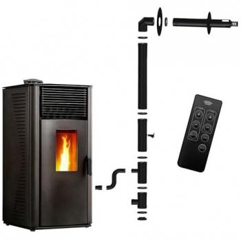Estufa Negra Anita 15 kW Sannover con Conjunto de Instalación