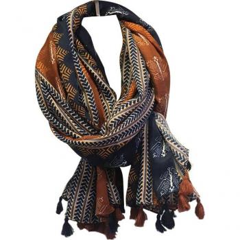 Chal de Pañoleta Retro con Borlas para Mujer