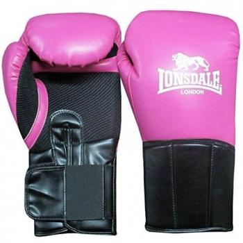 Lonsdale Damen Profi Boxhandschuh 16oz, Pink & Schwarz