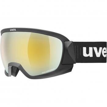 Óculos Snowboard UVEX Unisex Contraste Alto Espelhado Lente Única Concurso CV Preto Fosco
