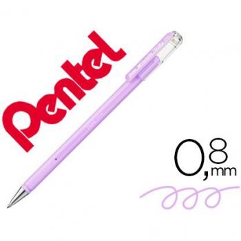 Bolígrafo de Gel Violeta Pastel Pentel Hybrid Milky 0.8 mm