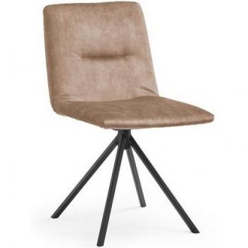Musterring Polsterstuhl JustB! SP500 – Beige Velours, ohne Armlehne, optional drehen, schwarz Stativ