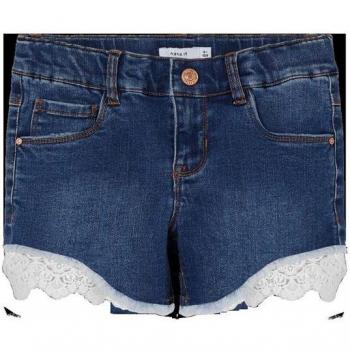 NAME IT Mädchen Jeansshorts 13197440 Dunkelblau Slim Fit Größe 128