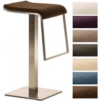 Dunkelgrauer CLP Edelstahl‑Barstuhl inklusive Bodenplatte & Fußablage – 85 cm