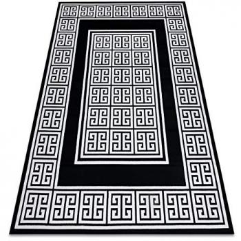 RUGSX Elegant Gloss Carpet 6776 85 in Black/Ivory 80x150 cm
