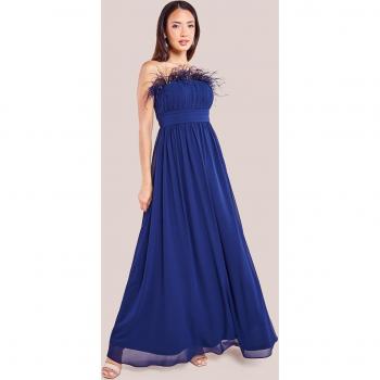 Goddiva Women's Navy Bridesmaids Dress