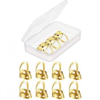 12 Pcs Adjustable Finger Picks for Guitar (Gold)