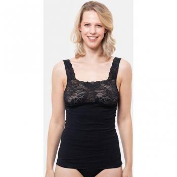 Nina Von C. Baumwoll-Top mit feinen Spitzendetails – Einpackung
