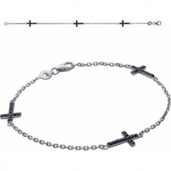 Croce Nera Argento Les Trésors di Lily I9801 12x8 mm